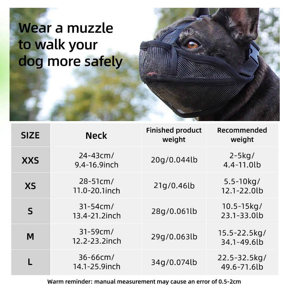 Dog Muzzle for Short-snouted Dogs Preventing Barking French Bulldogs