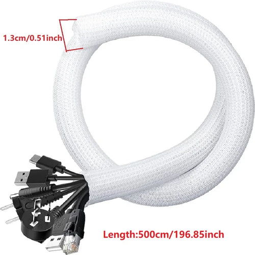 1M 3M 5M Braided Cable Sleeve PET Nylon Wrapping Cable Casing Cable