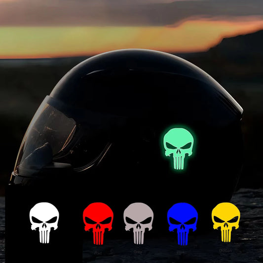 Skull Head Motorcycle Glow Stickers Waterproof Moto Helmet Decoration