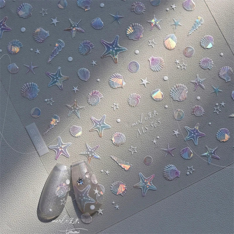 Summer Beach Ocean Shell Starfish Clams Conch Stars Sea Bubble