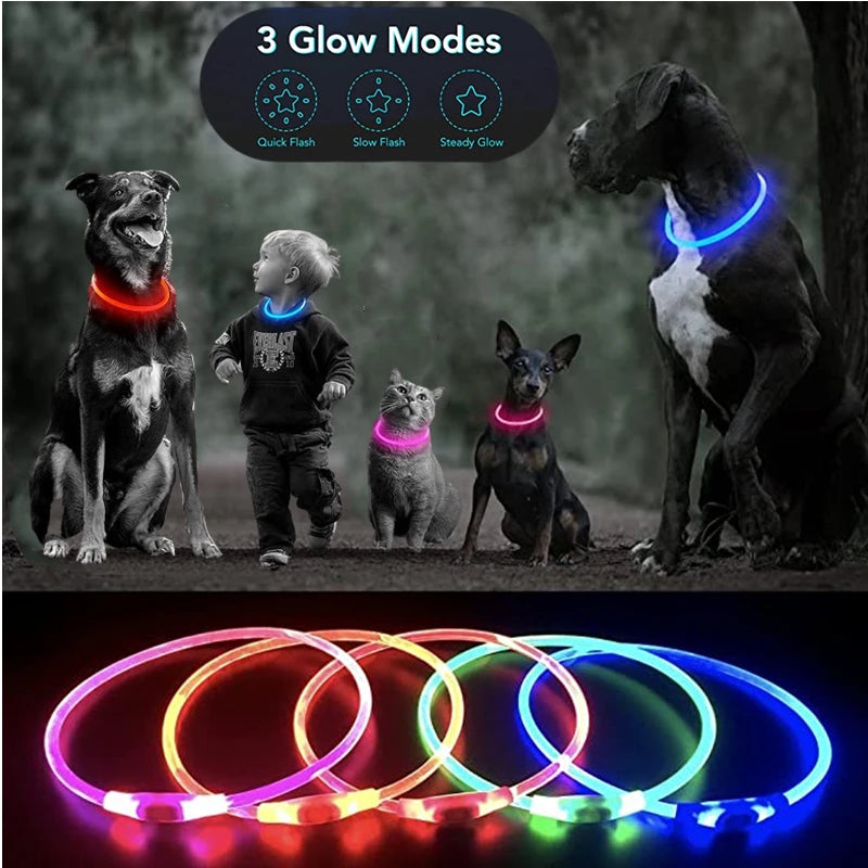 Luminous Dog Collar Light Charge Cat Necklace, Led Fashion Flashing