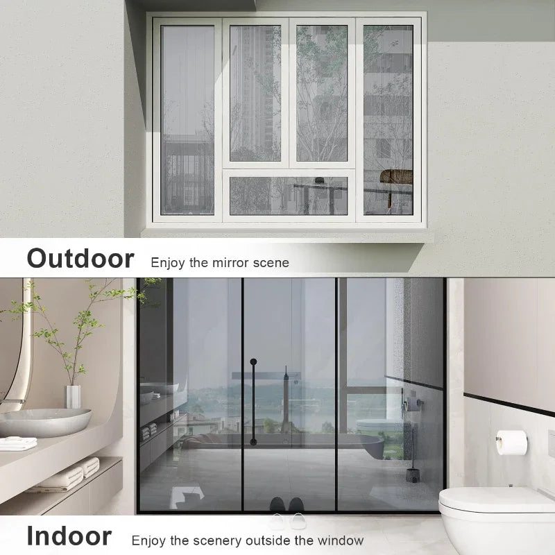 Window Privacy Film One Way Daytime Privacy Static Cling Sun Blocking
