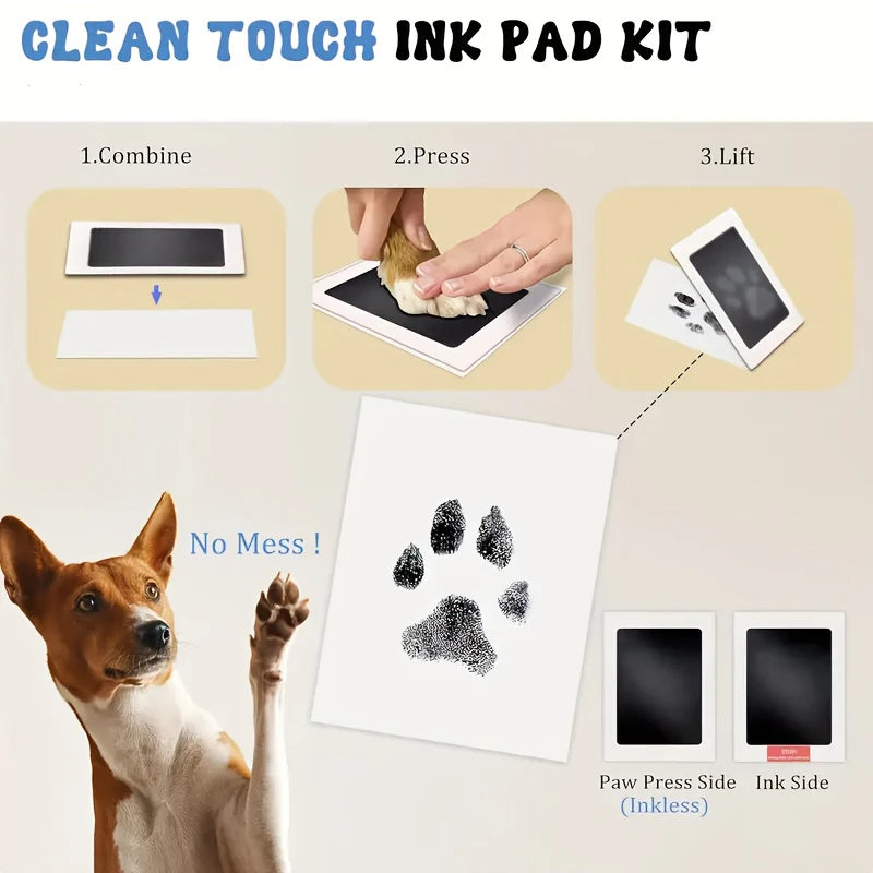 Pet Paw Print Commemorative Ink Pad，Dog or Cat Pet Owner Keepsake，DIY