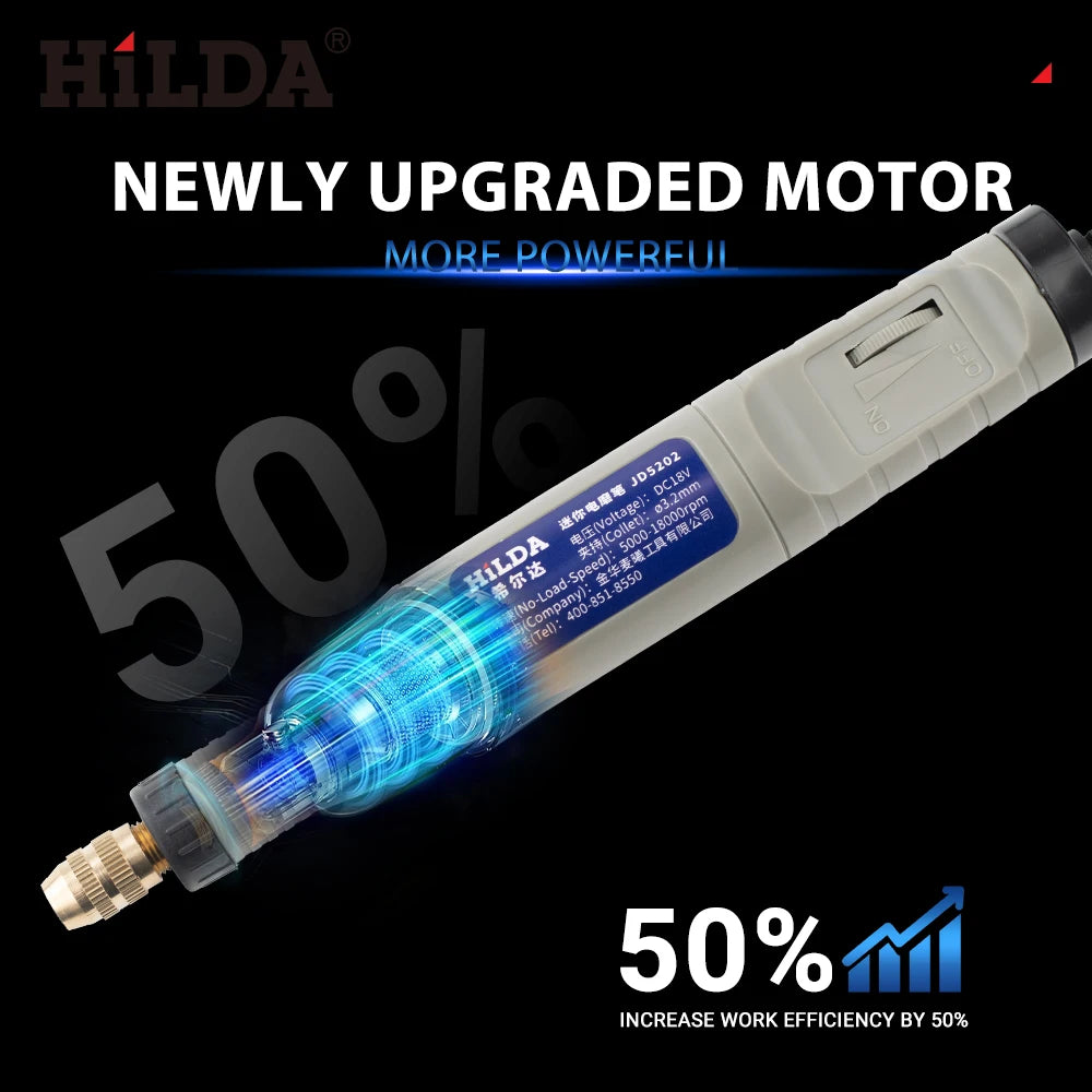 HILDA 18V Engraving Pen Mini Drill Rotary Tool With Grinding