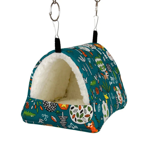1pc Cute Print Bird Bed Mini Cage Rabbit Squirrel Mat Guinea Pig Nest