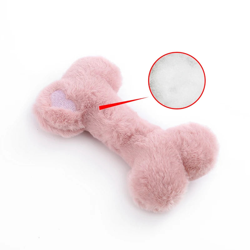 Cute love bone plush vocal dog toys containing bb called grinding