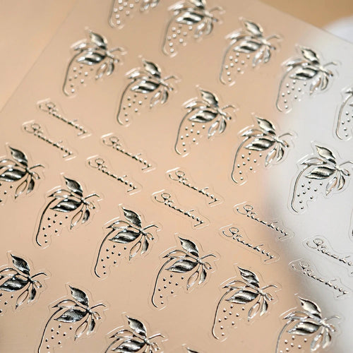 1 pc 5D Chinese style camellia nail sticker Vernal Equinox peach