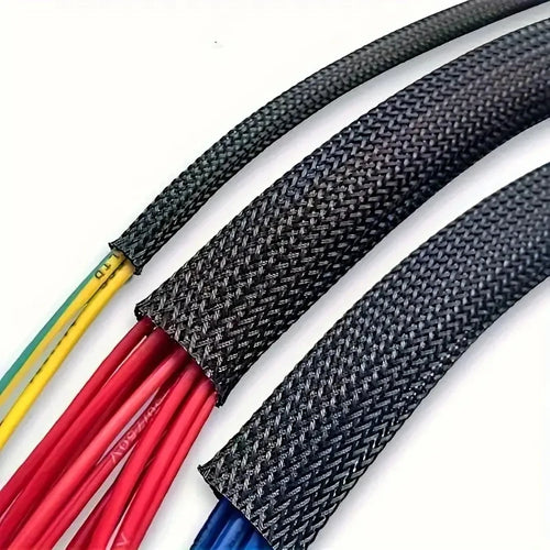 10m /32.8 Feet Pet Expandable Braided Mesh Sleeve Black Flexible Wire