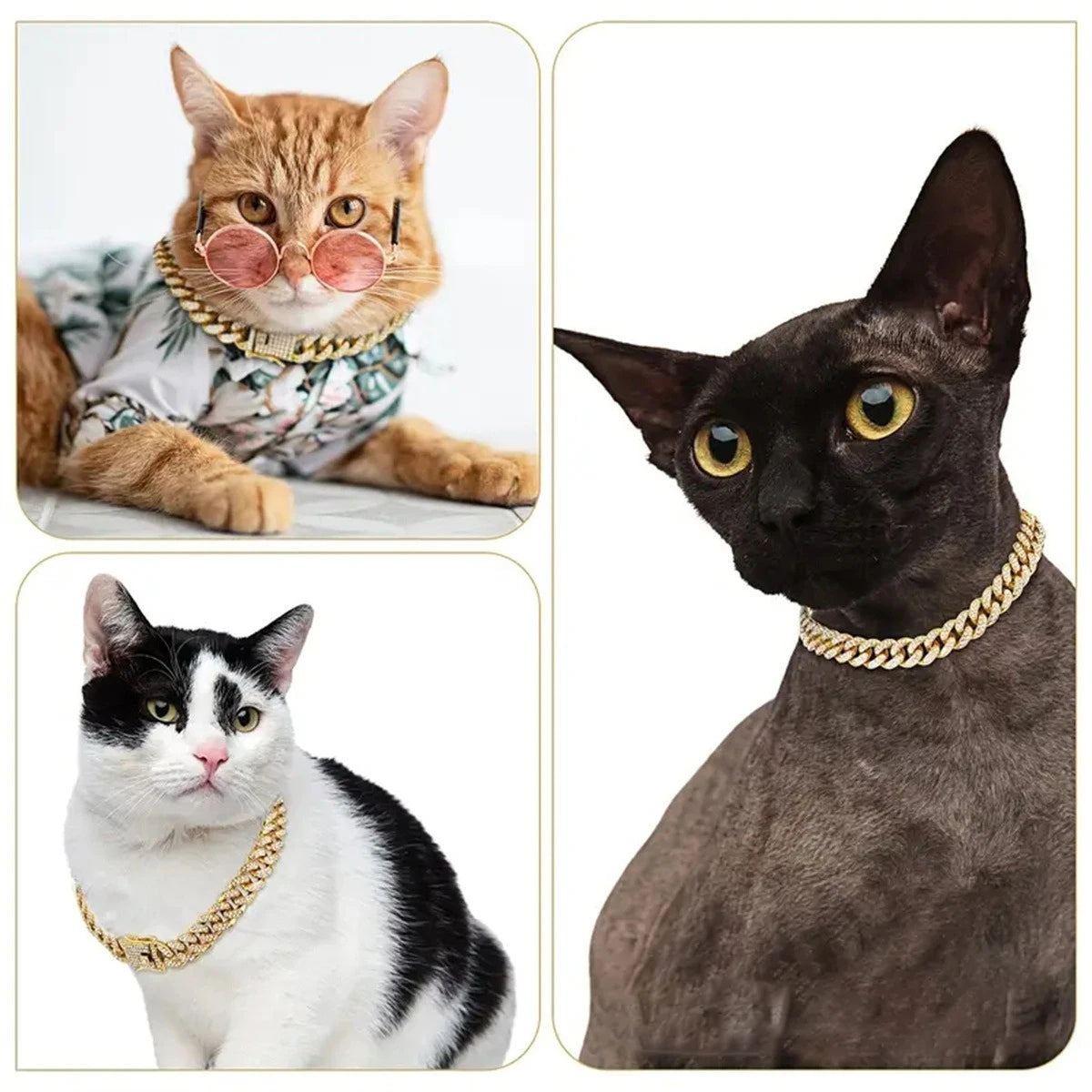 New Style Pet Collar Necklace Cat Dog Full Diamond Cuban Chains Dog