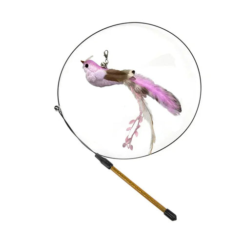 Simulation Bird Cat Toys Funny Interactive Peacock with Bell Cat Stick