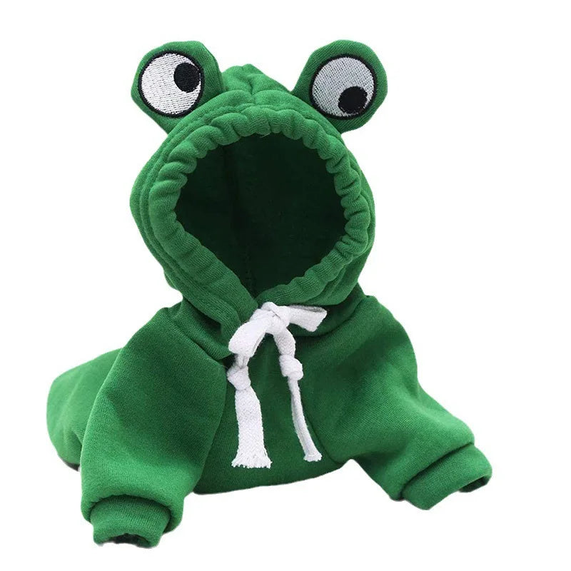 Adorable Green Frog Dog Sweater Dog Coats  Pet Clothes Pet Hooded