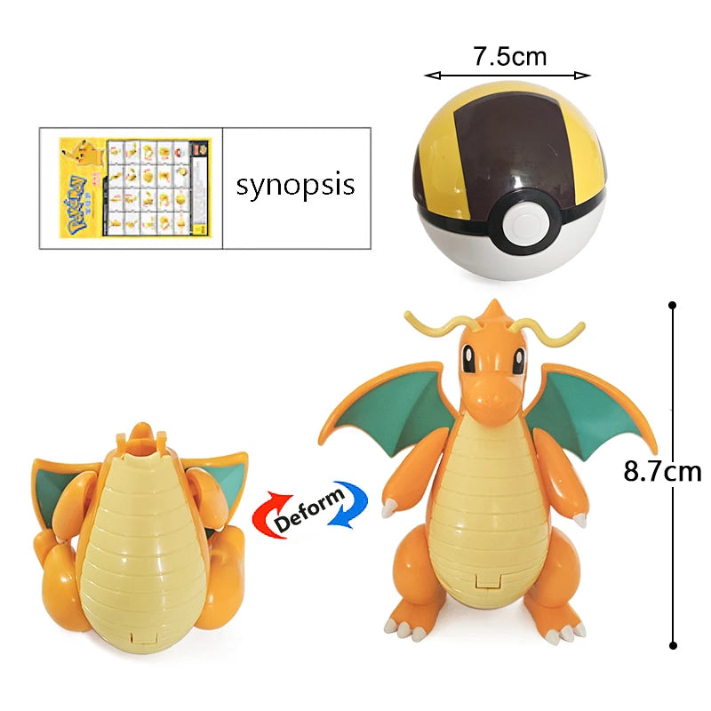 18 Styles Pokemon Anime Deformation Figures Pikachu Eevee Mewtwo