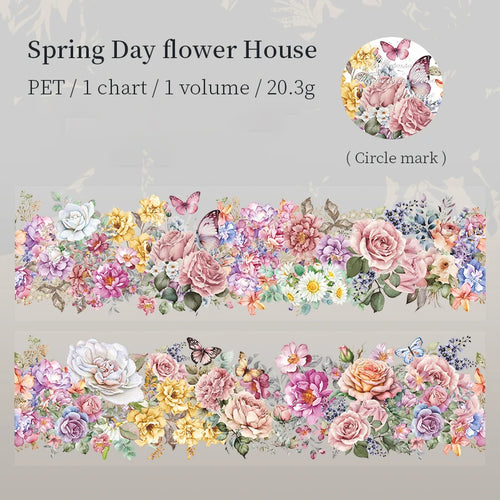 200cm/Roll PET Tape Flowers Four Seasons Series Plant Landscaping