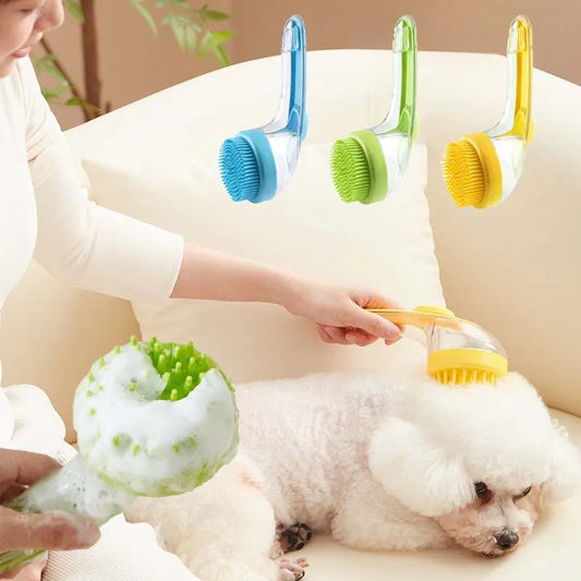 Pet Bathing Brush for Dog Cat Soft Silicone Massager Shower Bathing