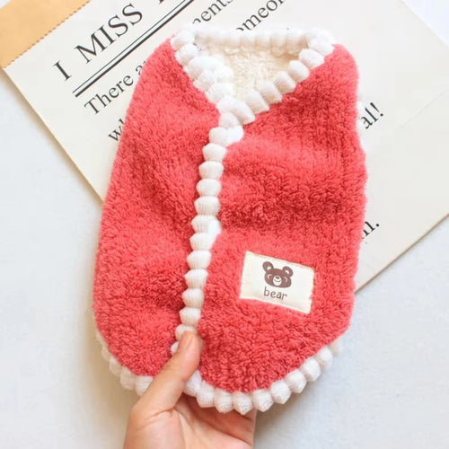 Winter Warm Dog Coat Soft Fleece Pet Clothes for Small Dogs Cats Cute