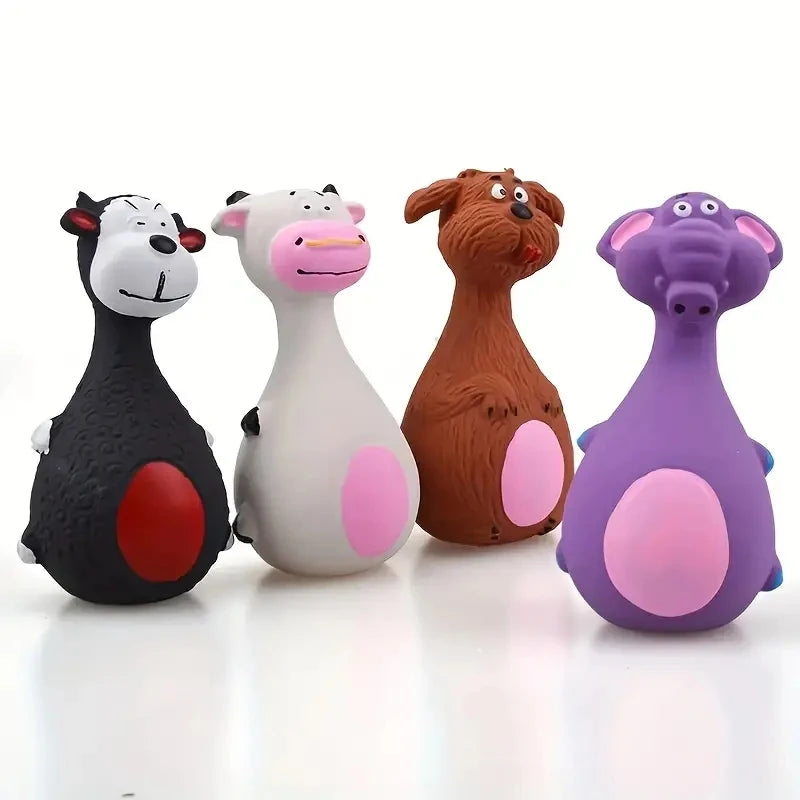 Soft Rubber Chewy Toys Four Styles Squeaky Interactive Throwing Games