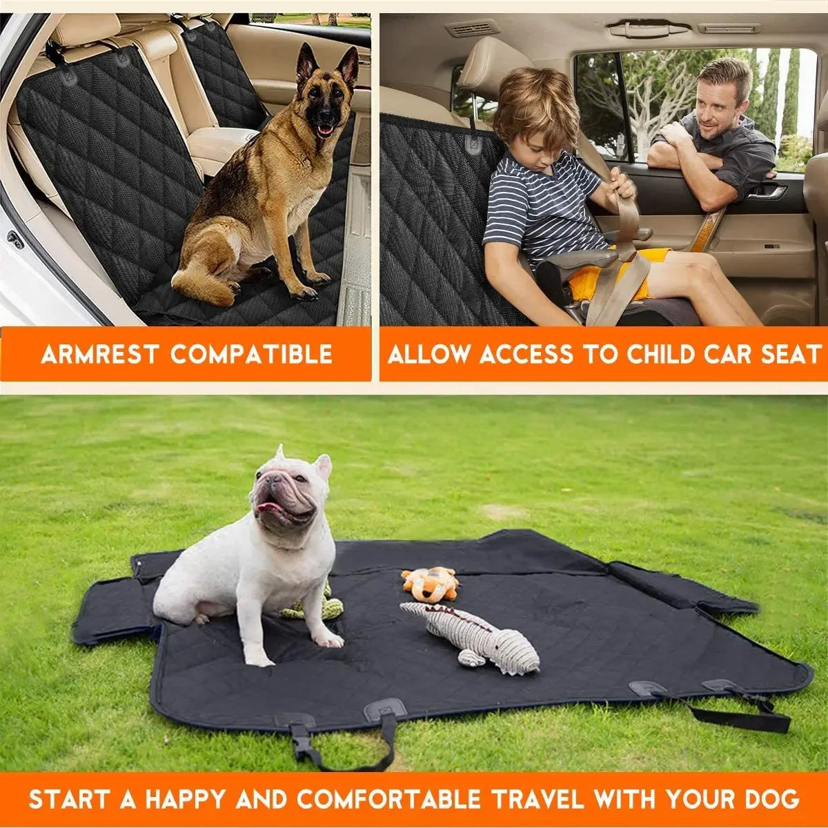 Dog Car Rear Seat Protective Cover Waterproof Dirt Resistant Pet Seat