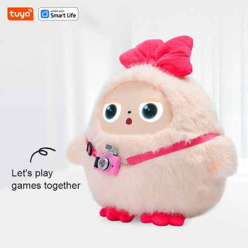 AI Plush Toy W/Smart Voice&LED Eyes,Interactive Companion for
