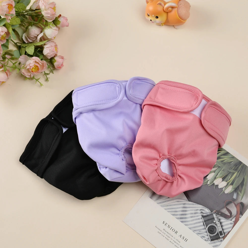 3Pcs Washable Female Dog Diapers Elastic Breathable Pet Nappies
