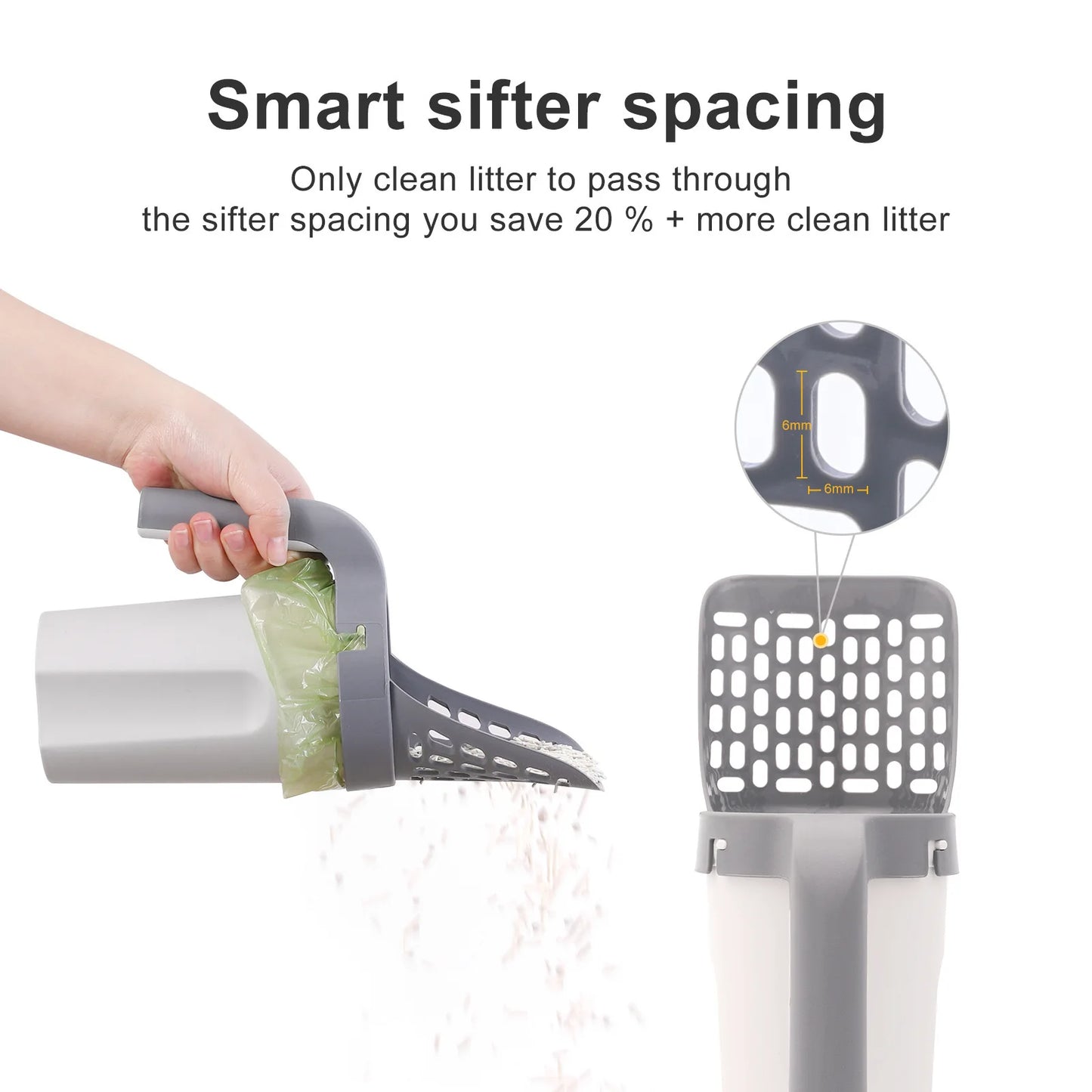 3Rolls Pet poop bags Cat Litter Shovel Scoop with Refill Bag Filter