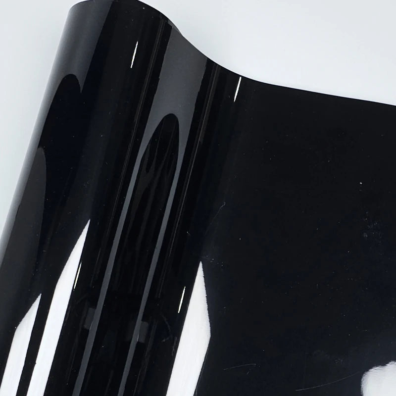 Ultra Gloss PET Piano Black Vinyl Wrap Film Sticker Glossy Black Self