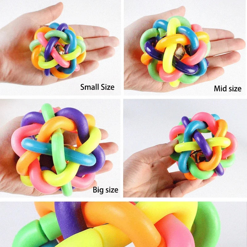 Colorful Bell Woven Toy Popular Dog Bite Resistant Rubber Pet Chewing