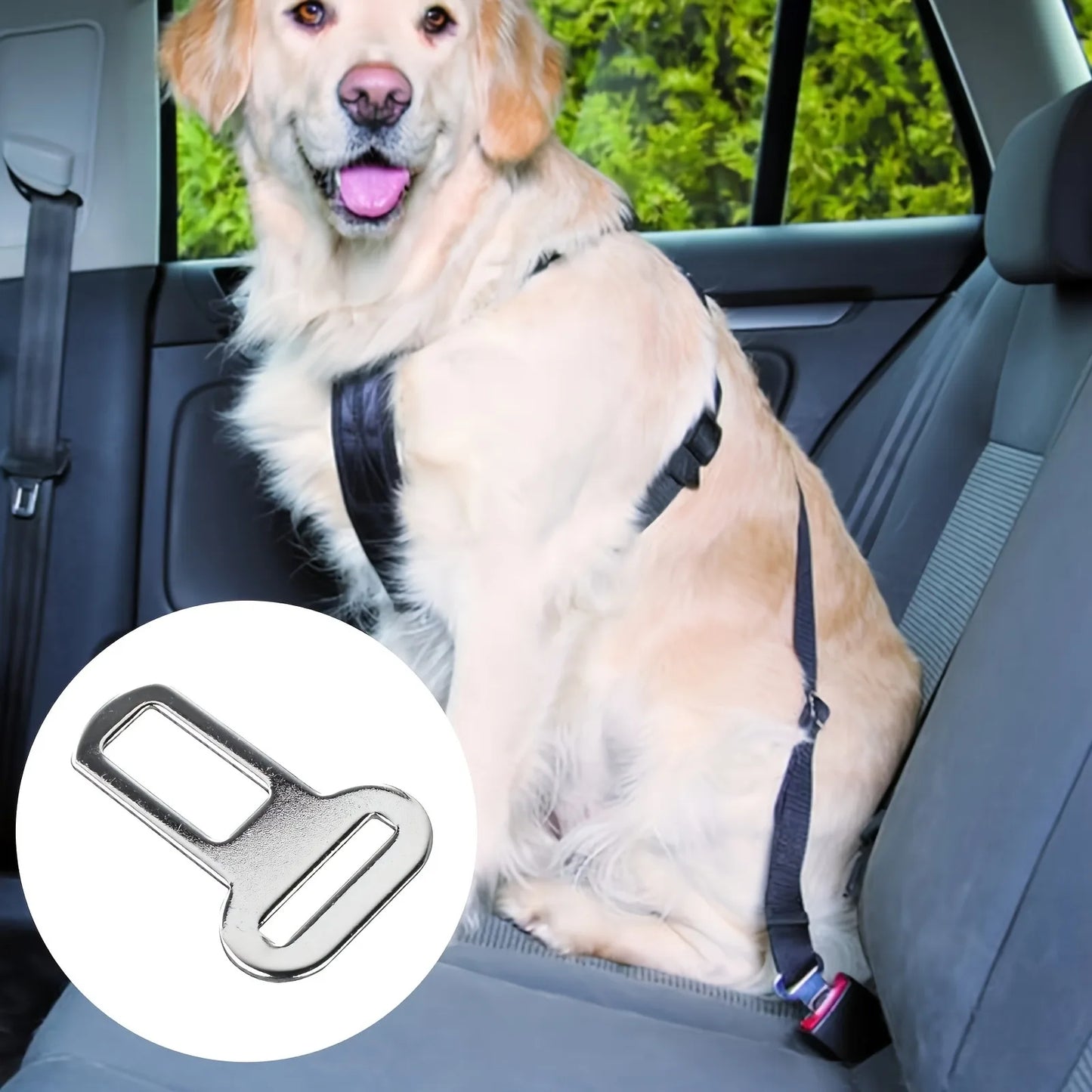 2/4 Pet Seat Belt Adapters - Car Metal Clips for Pet Leashes,