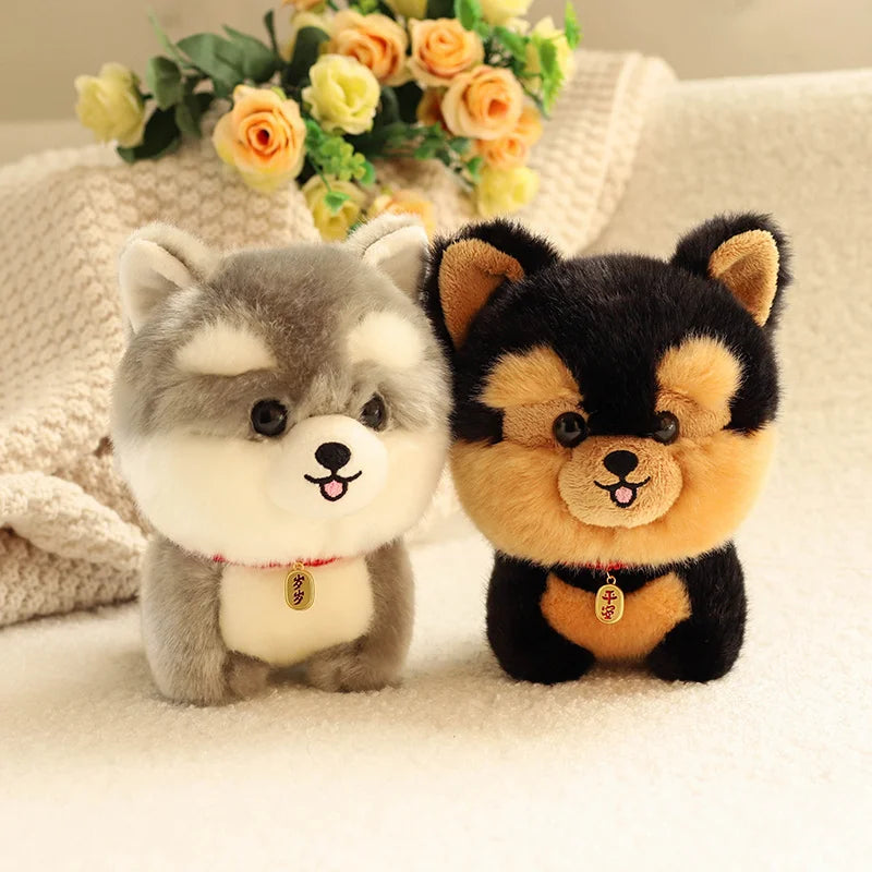 ZU Kawaii Teddy Pets Lifelike Fluffy Puppy Soft Doll Cute Small Chow
