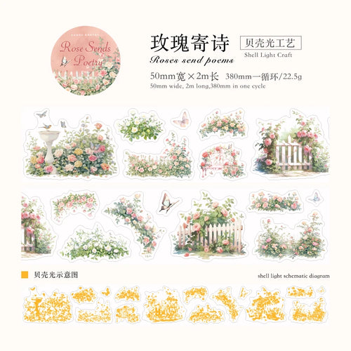 JIANQI 50mm*2m PET Plant Vine and Branch Lamp tape Sticker Decorative