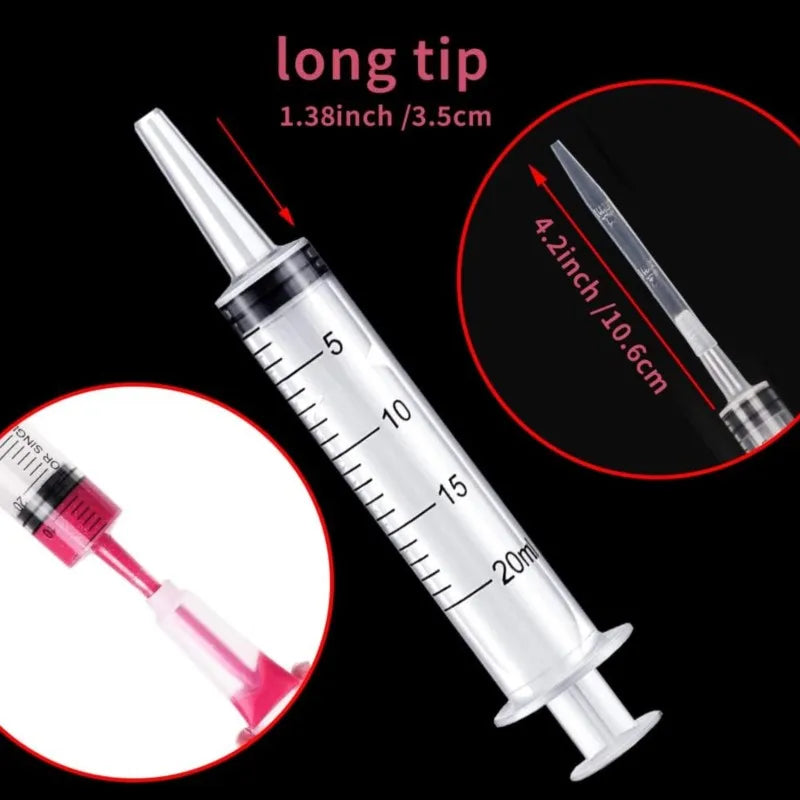 5 10 20 30 Without Needle！20ml Plastic Reusable Syringe Measuring