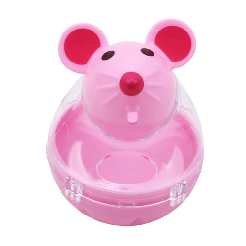 Pet Feeder Cat Toy Mouse Food Rolling Leakage Dispenser Bowl Playing