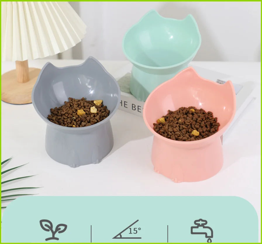 Cat bowl with long ears and high feet bowl cat and dog neck protection