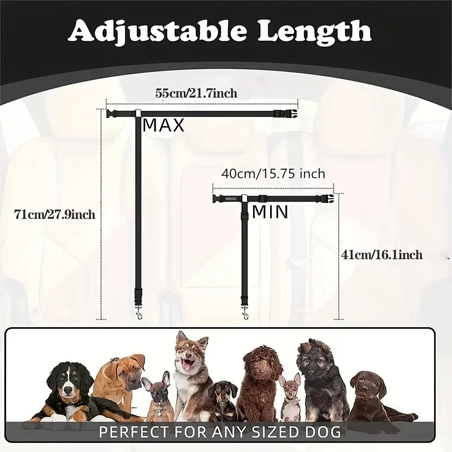 Dog Seat Belt for Vehicle Secure, Pet Car Tether Safety Leash for Dogs