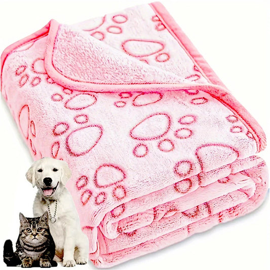 Pet Blanket,Soft Fluffy,High Quality,Cute Paw Print Dog Blanket,Pet