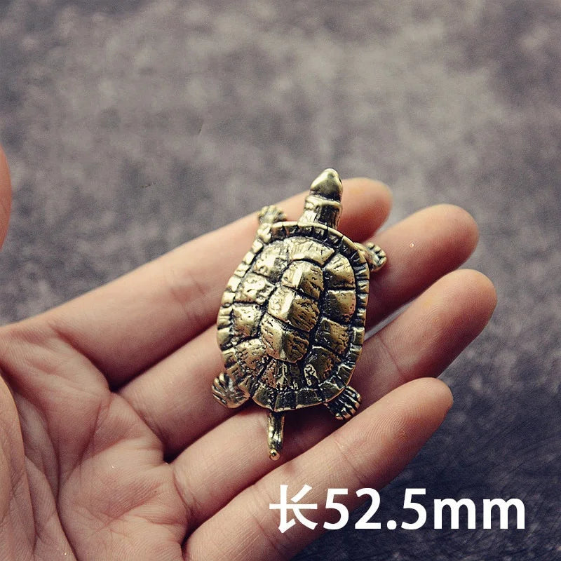 Retro Brass Tortoise Ornament Statue Metal Animal Sculpture Home