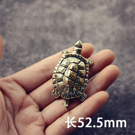 Retro Brass Tortoise Ornament Statue Metal Animal Sculpture Home