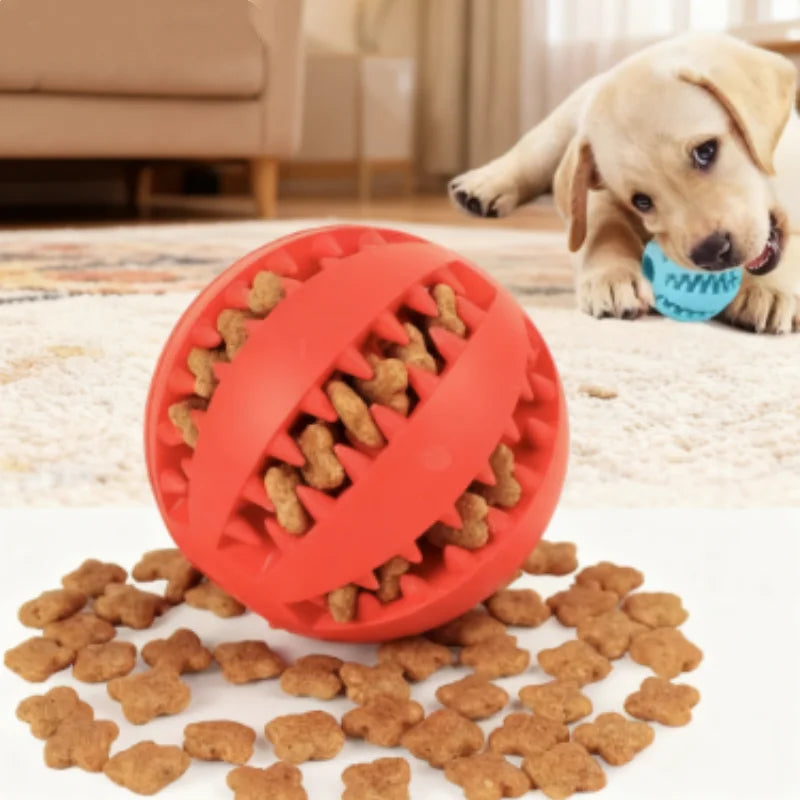 Interactive Dog Food Ball Rubber Chew Toy for Small to Large Dogs And