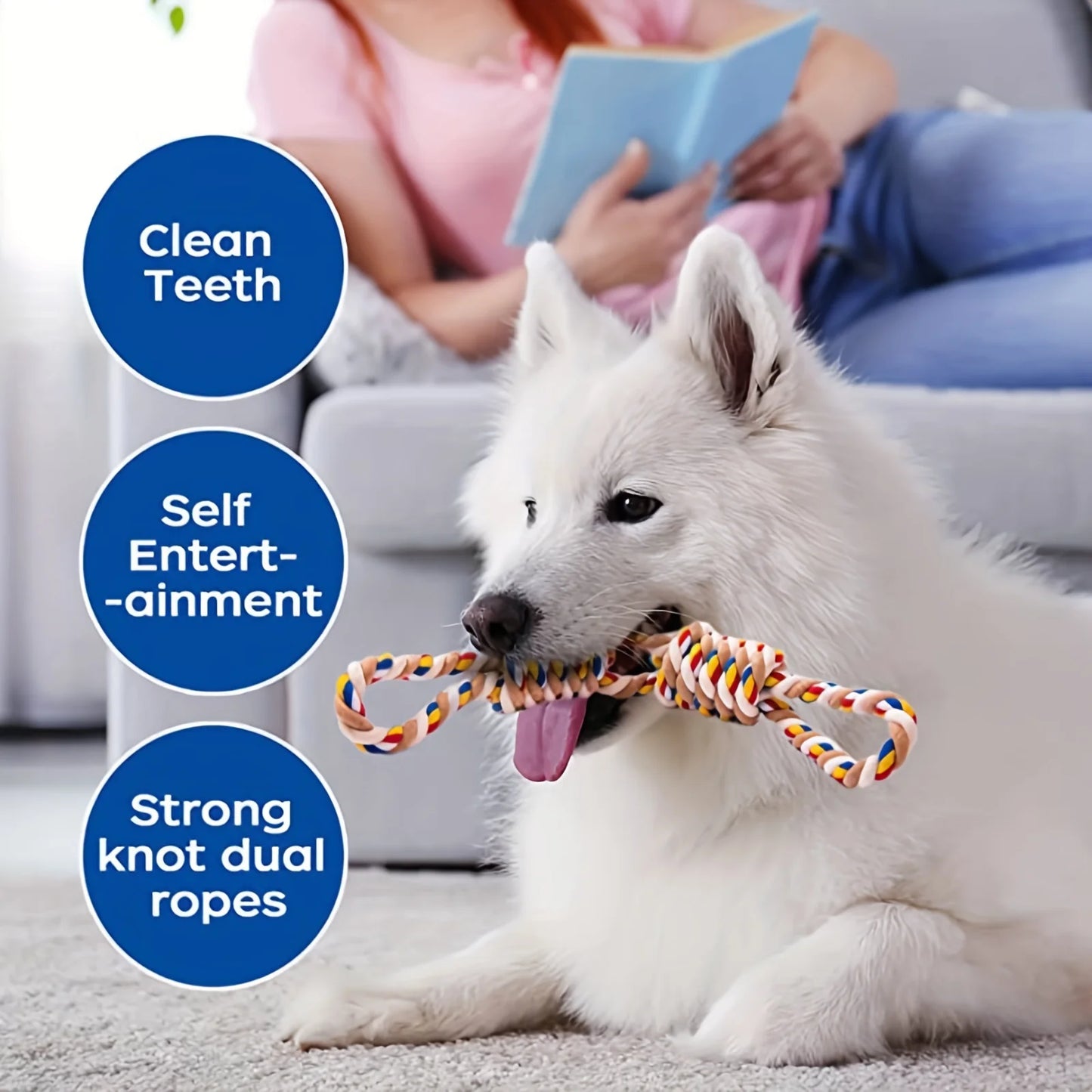 40cm Pet Indestructible Toy For Medium Large Dogs Tough Nature Cotton