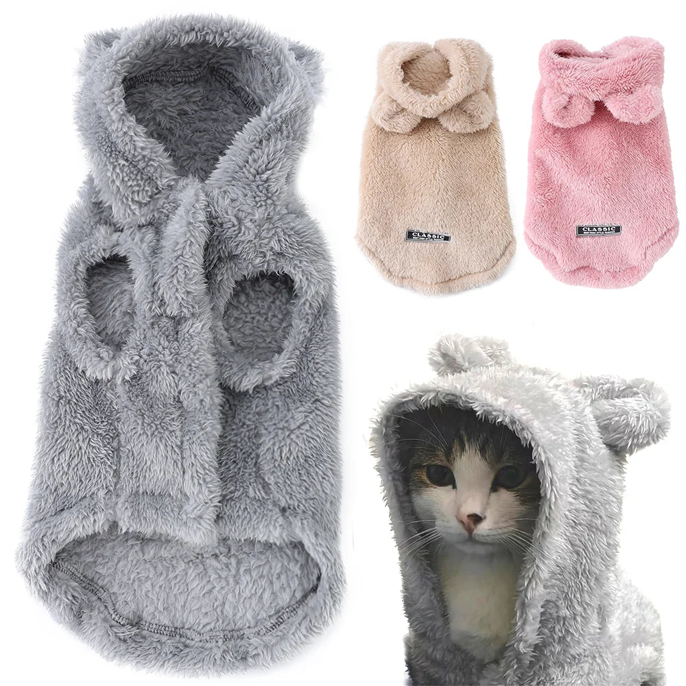 Autumn Winter Cat Clothes Soft Warm Cute Kitten Sweater Pet Fleece