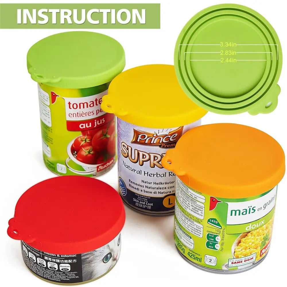 3 In 1 Silicone Canned Lid Reusable Food Tin Cover Keep Fresh Kitchen
