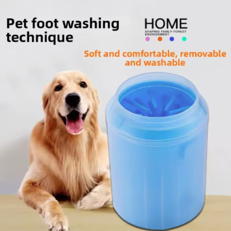 Portable Dog Paw Cleaner Cup with Soft Silicone Combs Outdoor Pet Foot