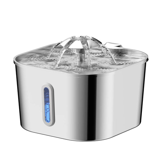 2.2L/74OZ Automatic Cat Fountain Stainless Steel Pet Water Dispenser