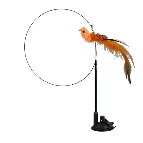 Simulation Bird Cat Toys Funny Interactive Peacock with Bell Cat Stick