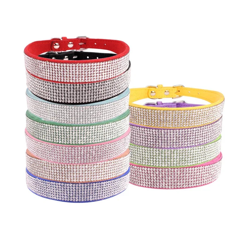 Dog Collar Crystal Glitter Rhinestone Pet Collars Zinc Alloy Buckle