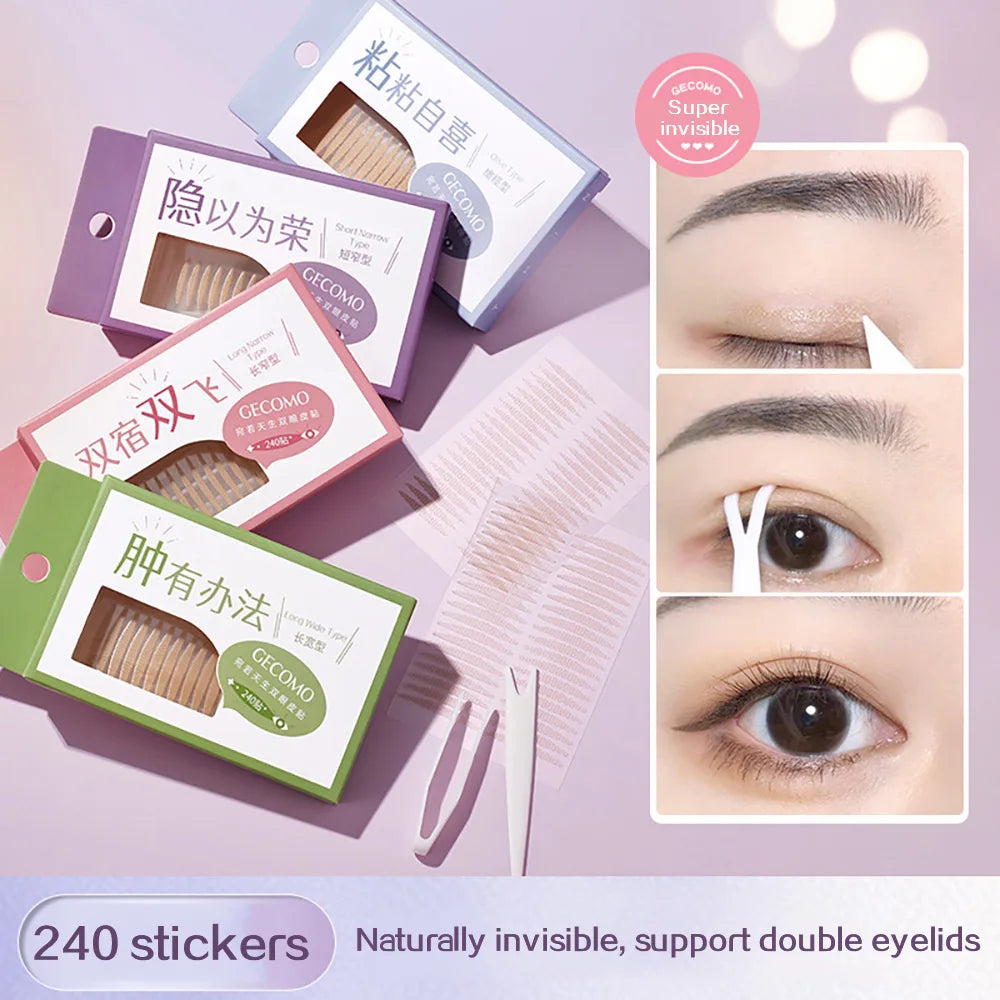 240 PCS Double Eyelid Stickers Natural Invisible And Long-lasting