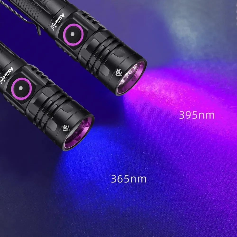 3x365nm/395nm UV LED Flashlight High power Blacklight USB Rechargeable