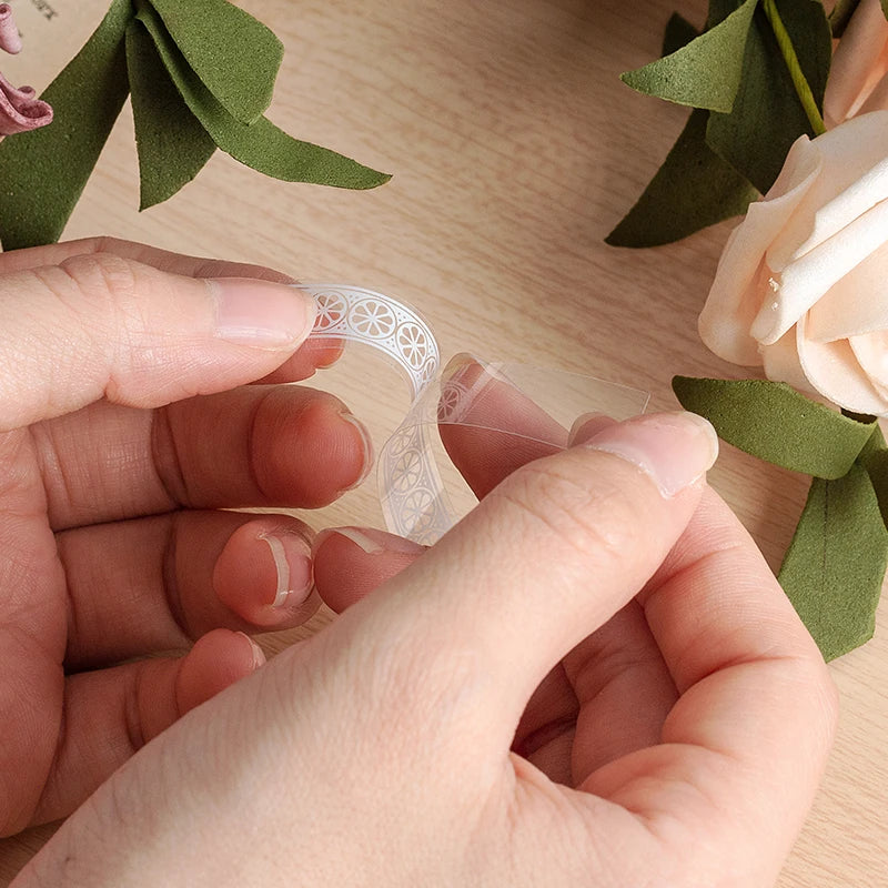 30pcs Retro Floral White Lace Sticker Hand Account DIY Decoration