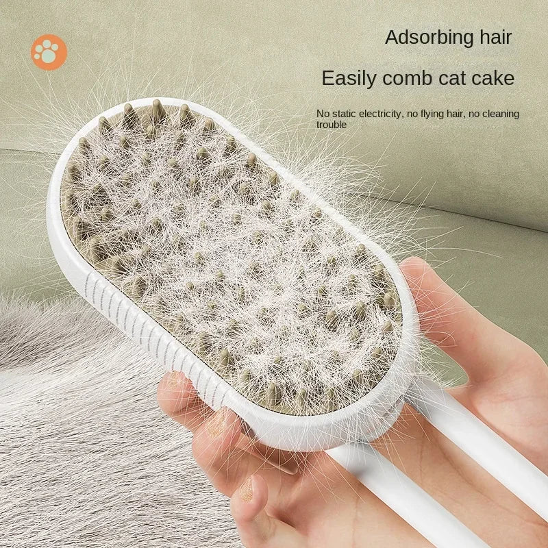 Steamy Dog Brush Electric Spray Cat Hair Brush 3 in1 Dog Steamer Brush