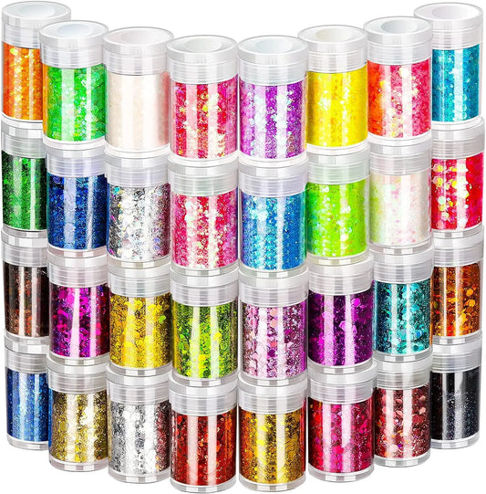 32 Colors of Nail Glitter Face Glitter Sparkly Fine Glitter for