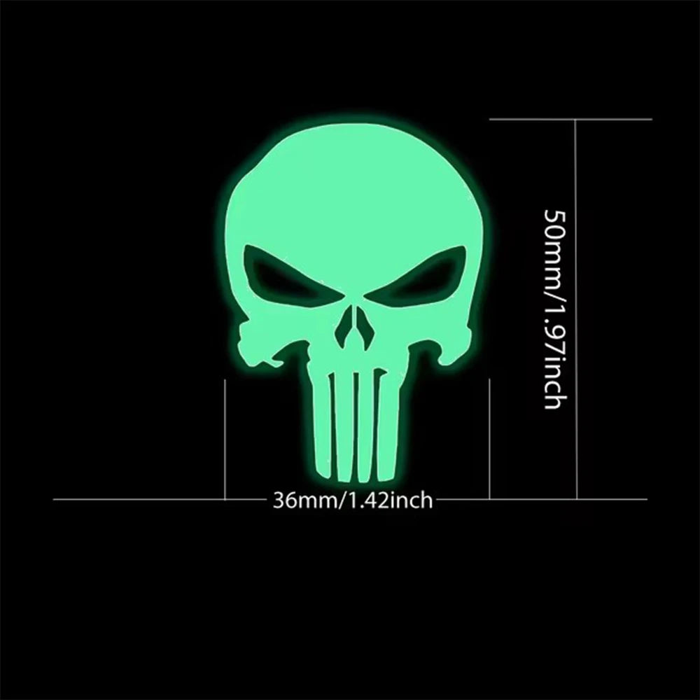 Skull Head Motorcycle Glow Stickers Waterproof Moto Helmet Decoration